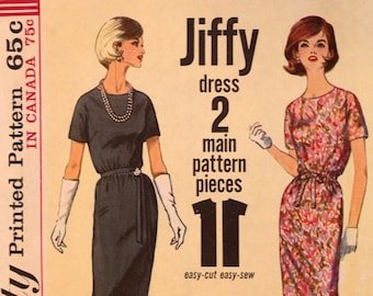 Simplicity 5542, Misses' one-piece Jiffy dress pattern.  Size 14, bust 34"