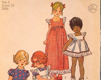 Simplicity 5534.  Child's pinafore in two lengths and dress pattern.  Size 4, chest 23"
