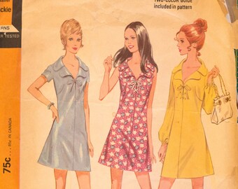 McCalls 2399, Misses' and juniors' dress pattern in three versions.  Size 12, bust 34"