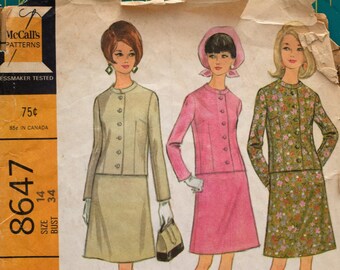 McCall's 8647.  Misses' suit pattern.  Size 14, bust 34"