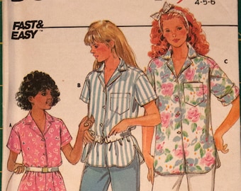 Butterick 3839, girls' shirt, shorts and pants, size 4-6