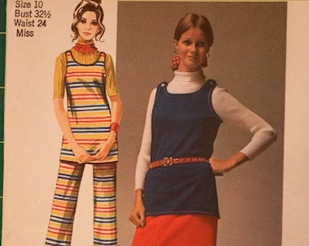 Simplicity 9161 Misses' Super Jiffy tunic, skirt, and pants pattern size 10, bust 32"