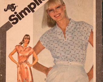 Simplicity 9917, Misses Jiffy pullover dress or top pattern, size 16, bust 38"