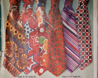 Simplicity 9400 Men's set of Jiffy ties 5" tie, 4" tie, 3.5" bow tie pattern