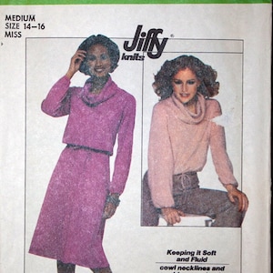 Simplicity 8162 Misses&#39; Jiffy knit pullover top and skirt pattern size 14/16, bust 36/38&quot;