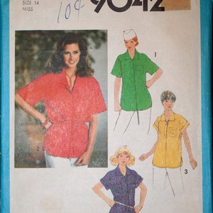 Simplicity 9042, Mönster för toppar eller tunika, storlek 14, byst 86 cm