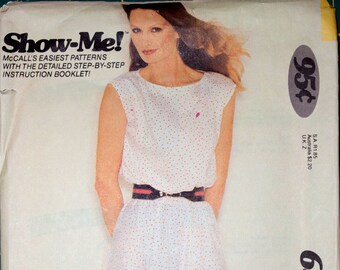McCall 6512, Misses' "Show Me!" vestido modelo tamaño 10-14, busto 32-36"