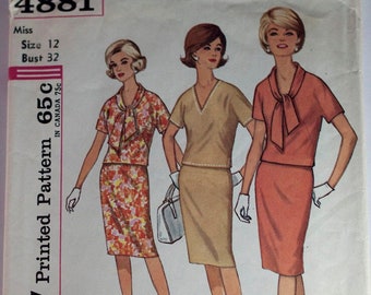 Simplicity 4881. misses proportioned two-piece dress pattern size 12 bust 32'