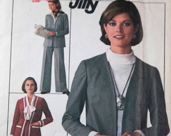 Vintage 1970s womens pattern -- Simplicity Jiffy Skirt, pants, unlined jacket size 14 M UNCUT