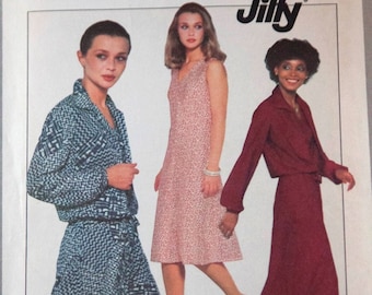1970s womens Jiffy dress and unlined jacket Simplicity 8312 size 14 bust 36