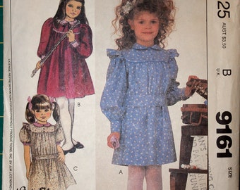 McCall's 9161 Children's and girls' dress and sash pattern size 8, chest 27"