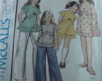 Vintage McCalls 1970s child dress or top pattern