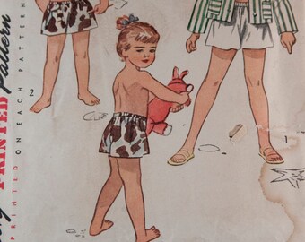 Vintage 1940's Child pattern -- Simplicity shorts and blazer size 6