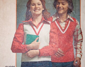 Simplicity 6594 Young junior/teen's super simple pullover vest pattern size 9/10, bust 30.5"