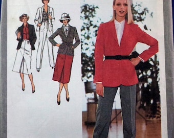 1970's misses skirt, pants, jacket pattern. Simplicity 9064 size 14 bust 36