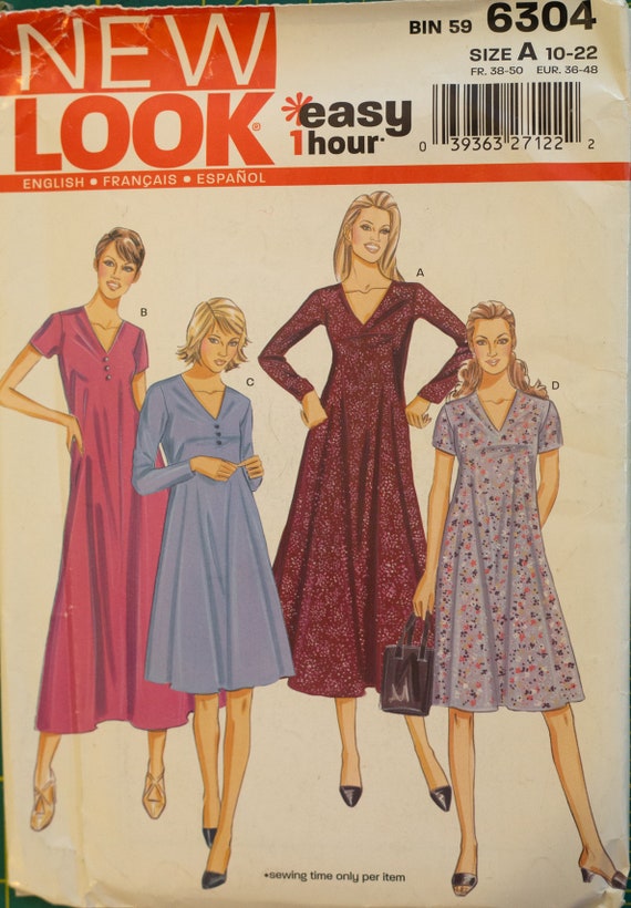 New Look 6304, Misses' Easy One Hour Dress Pattern. Sizes 10-22, Bust  32-44" - Etsy