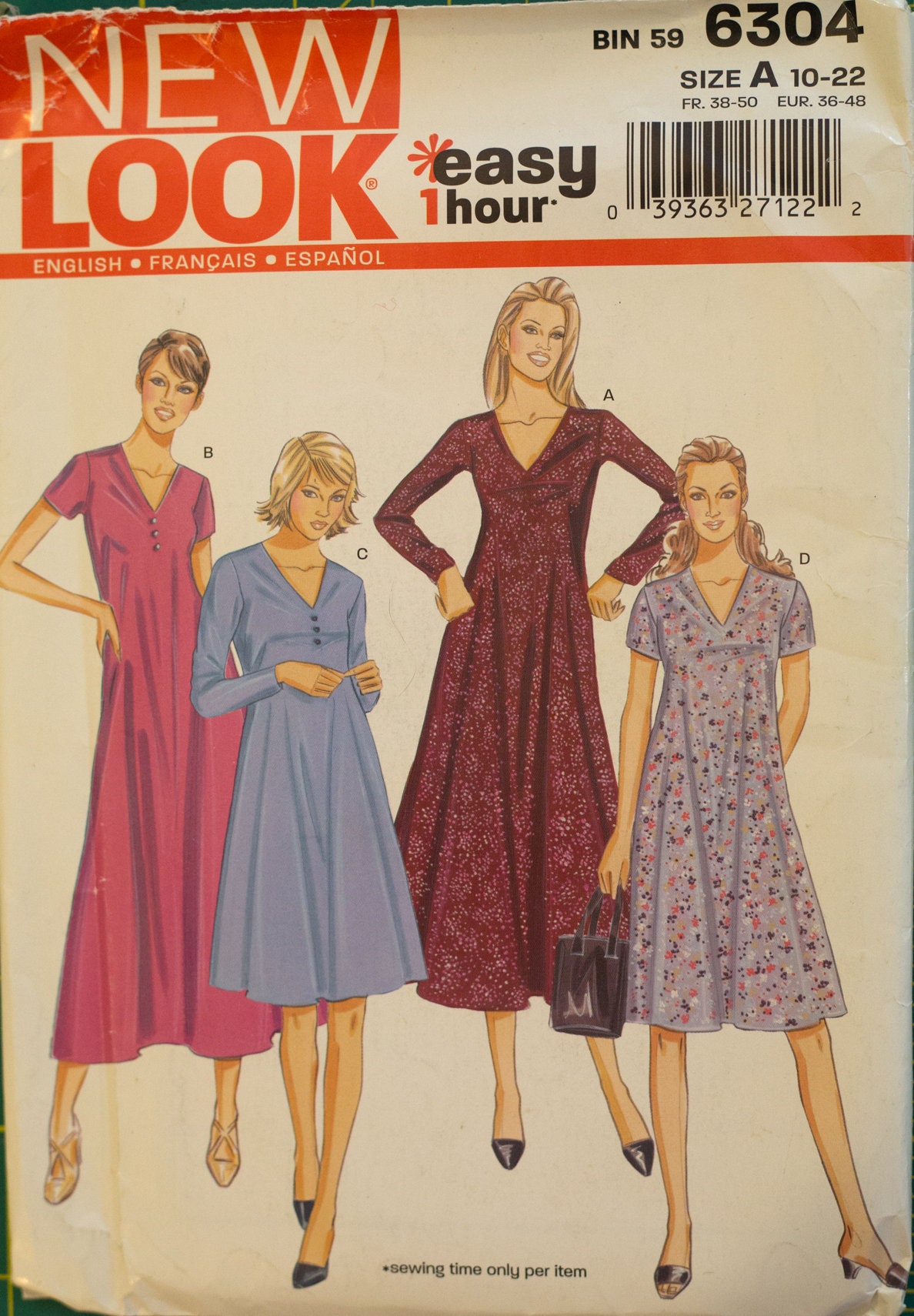 New Look 6304, Misses' Easy One Hour Dress Pattern. Sizes 10-22