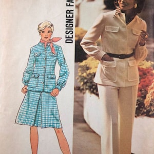 Vintage 1970s womens pattern -- Simplicity suit and pantsuit size 14 M DESIGNER FASHION