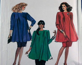 Top di maternità anni '80, pantaloni, motivo gonna.  Semplicità 8757 taglia 10 busto 32,5