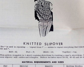 1960s men's knitted pullover pattern Laura Wheeler Design 993