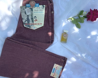 Vintage Raybest Jeans, 1980s–1990s, Hippie Style, Rare Burgundy Color