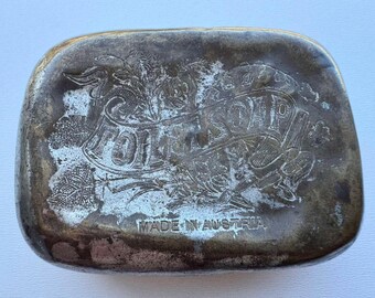 Antike österreichische Metall Seifenschale “Toilet Soap” | Hergestellt in Österreich | Vintage Reise Seifen Etui | Jugendstil Deko Dose