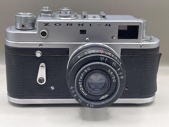 Vintage Zorki-4 35mm Rangefinder Camera (1960s) with Leather Case – Soviet Film Camera