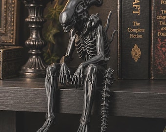 Adorno de estantería alienígena – Decoración de terror inspirada en el xenomorfo – Adorno de estantería de ciencia ficción