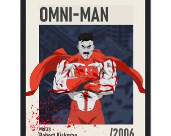 OmniMan Inspired Poster | Comic Style Wall Art | Framed Superhero Decor | Anime & Gaming Room Print