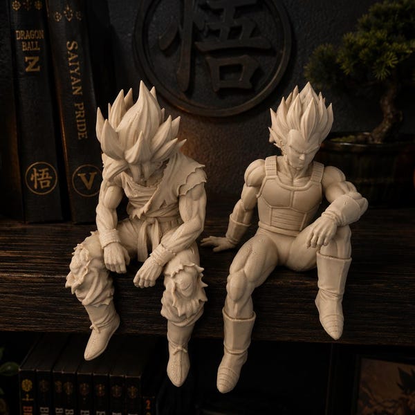 Goku Shelf Sitter Figure | Manga Bookshelf Decor | Anime Display Figure