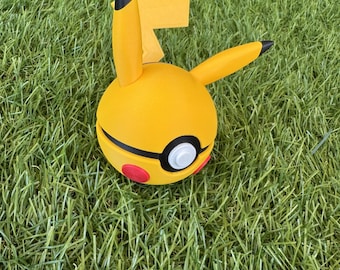 Pikachu Pokeball Sammlerstück | Pokémon inspirierte Ausstellungsstück | Gamer Schreibtisch Dekor | Anime Geschenk für Fans