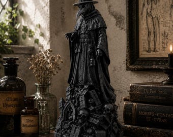 Pestdoktor Statue | Gothic Dekor | Dark Academia Figur | Apotheker Dekor