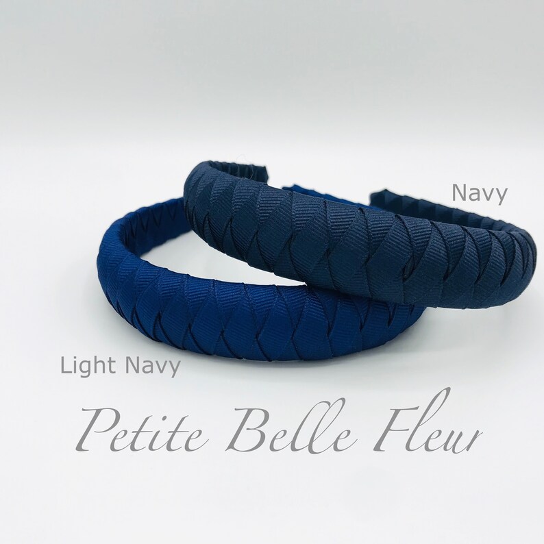 Solid Navy Blue Grosgrain Ribbon Headband Solid Dark Navy Etsy