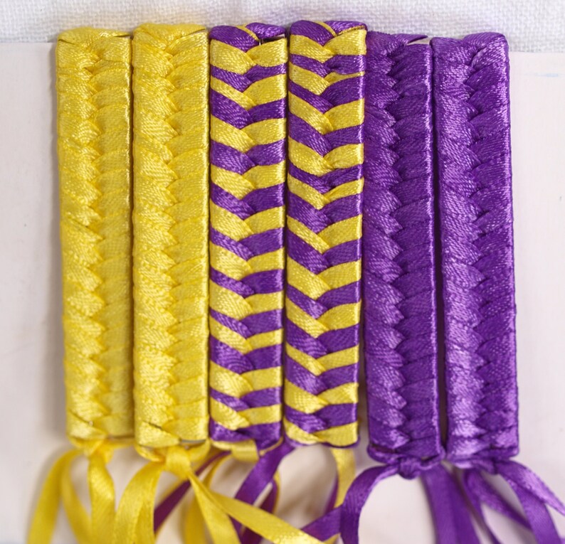 80s Retro Braided Satin Ribbon Barrettes Louisiana State Etsy