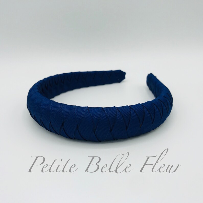 Solid Navy Blue Grosgrain Ribbon Headband Solid Dark Navy Etsy