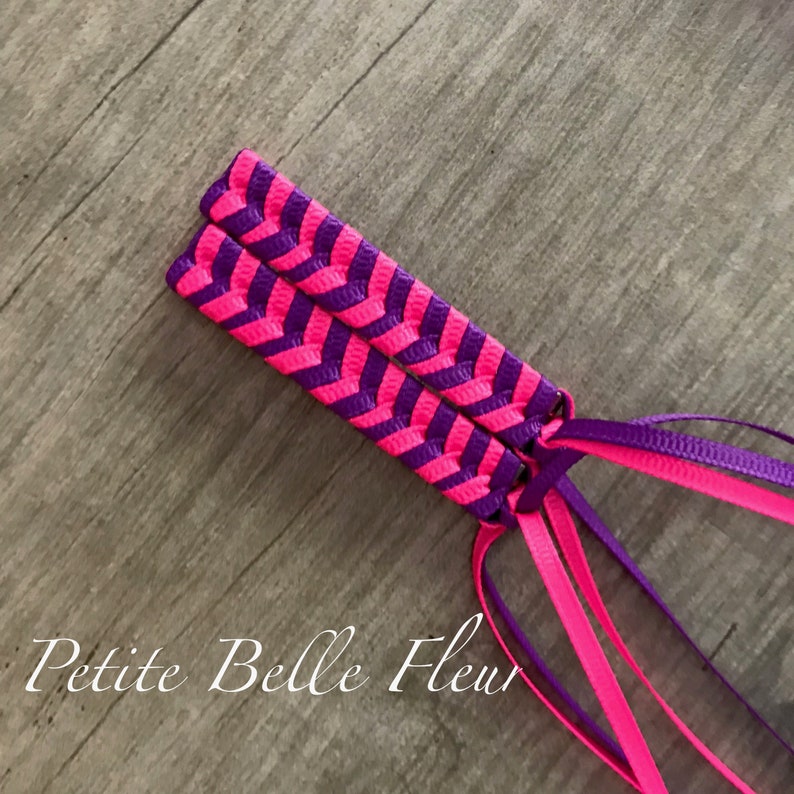 80s Retro Barrettes in Neon Pink and Purple Grosgrain Ribbon Etsy