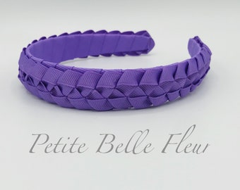 Orchid Purple Grosgrain Ribbon 1" Tapered Flat Headband