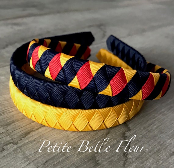 Ribbon Headbands | Red Gold Black Headband | Gold Black Red  display picture 3