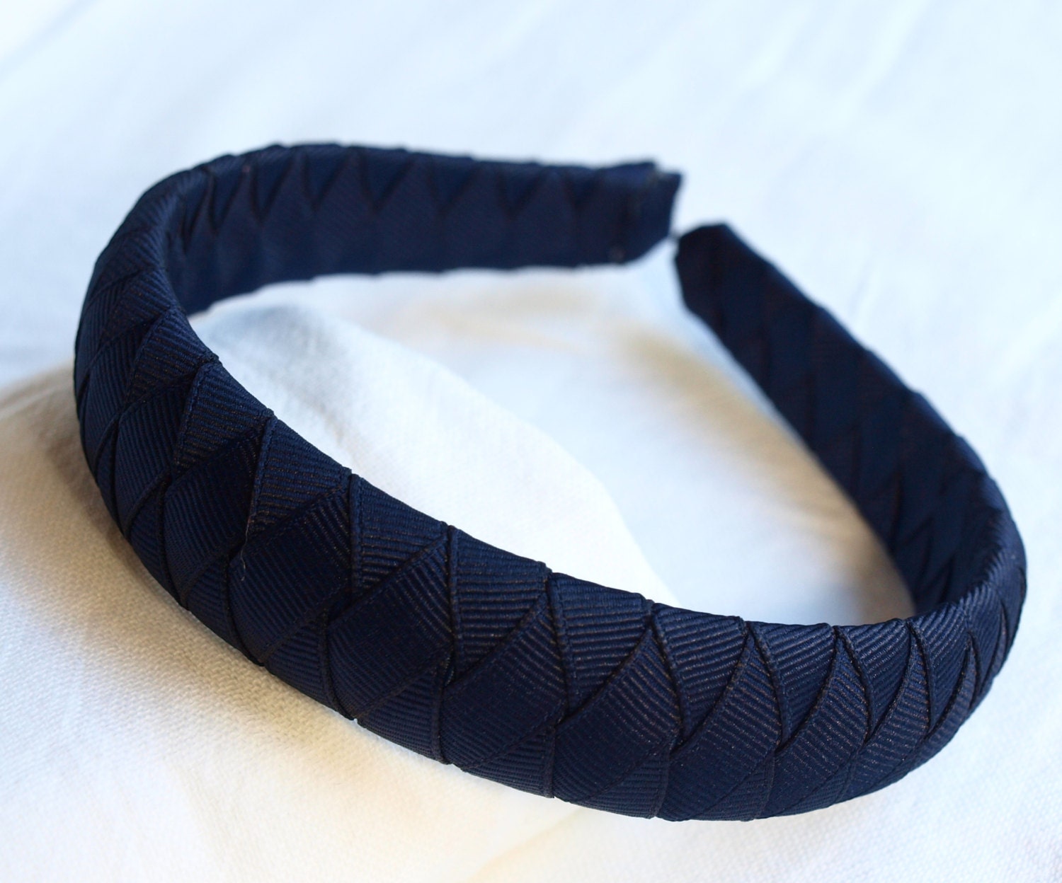 Navy Padded Headband Solid Blue Navy Headband Preppy Etsy