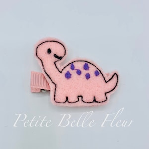 Pink Dinosaur Hair Clip | Toddler Hair Clip | Hair Clip | No Slip Hair Clip Barrette | Pigtail Hair Clips | Hair Clip Set