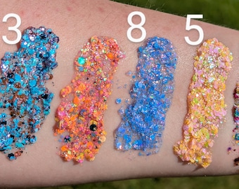 Brillantina gruesa de grado cosmético para rostro y cuerpo: Maquillaje para festivales rave