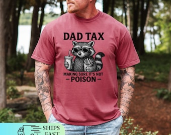 Papa Steuer Shirt, sicherstellen, dass es kein Gift ist, Waschbär Grafik T-Shirt, lustiges Papa Shirt, Vatertagsgeschenk, neuer Papa Geschenk, Retro Vintage Stil