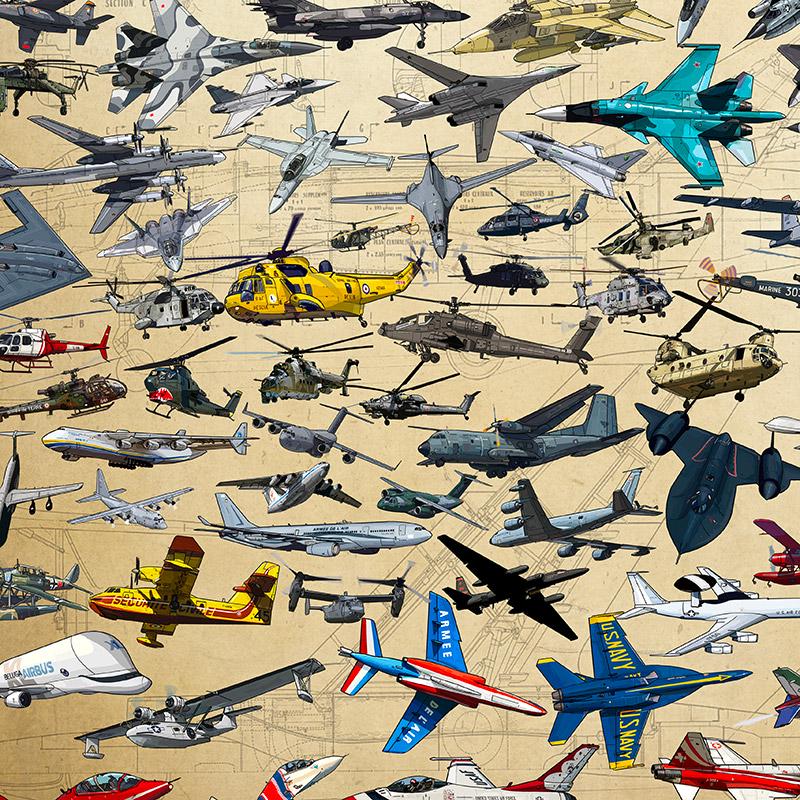 1000 Piece Puzzle “history of Aviation” – More Than 200 Aircraft ...