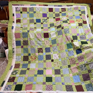 Blocks and Blocks Quilt Top and Bindings  84 x 95 inches.  Free Shipping!