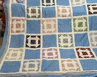 Quilt top Churn dash pattern 84x97 inches. Made in non-smoking/pet free home. Free Shipping!