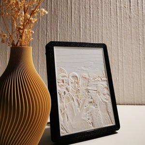 Personalisierte farbige 3D-Lithophane mit Rahmen & LED-Licht – Individuelles Fotogeschenk