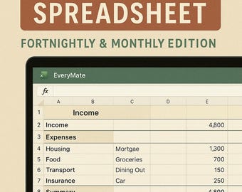 Familienbudget Arbeitsblatt – 14-tägig & monatlich | Aussie Haushaltsplaner | Excel Vorlage