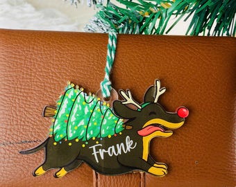 Personalized Dachshund Christmas Ornament: Dachshund Lovers Gift, dachshund gifts, dachshund decor, dachshund ornament, dachshund christmas