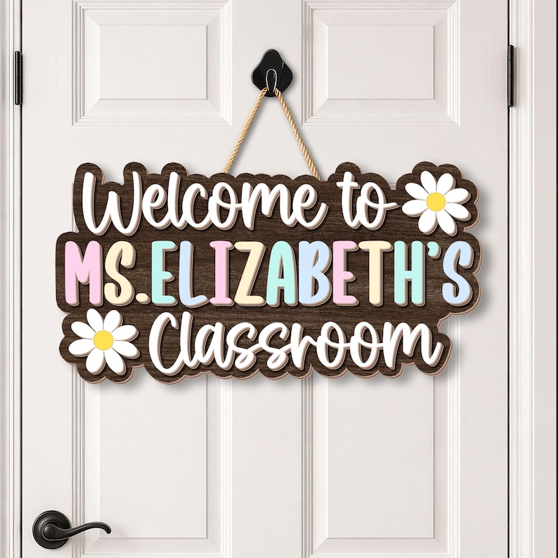 Personalized Teacher Door Sign, Custom Classroom Welcome Sign ...