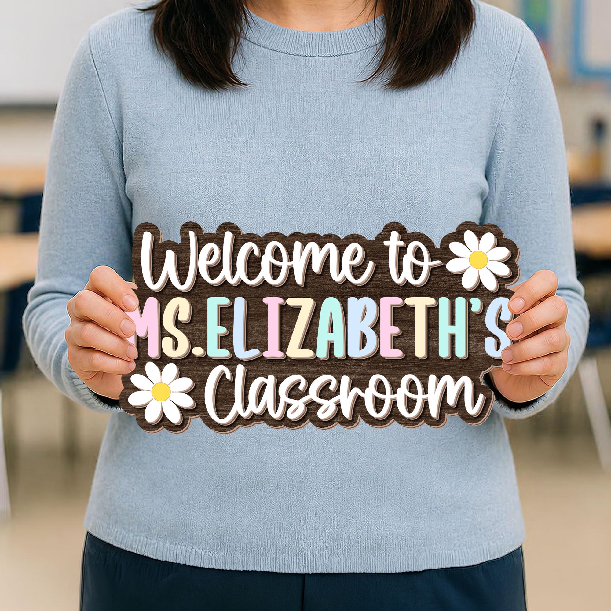 Personalized Teacher Door Sign, Custom Classroom Welcome Sign ...